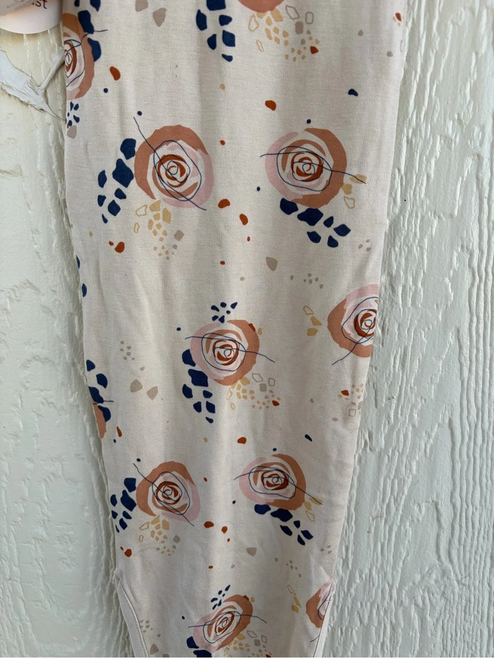 Kids Floral Sleep Gown - Cream with Rust Rose Print baby’s Girls Size NB